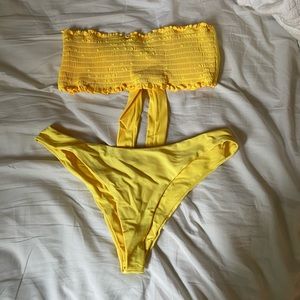 SHEIN Yellow tie Bikini